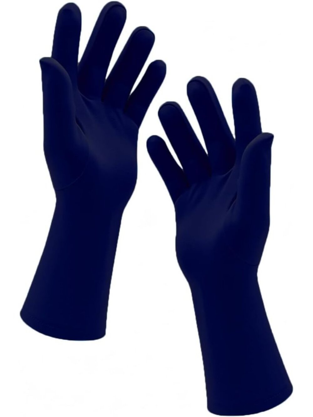 Men's and Women's Navy Stretchy Length Banquet Spandex Short Party Gloves